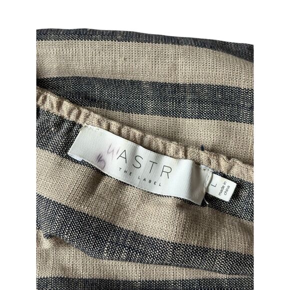 Anthropologie ASTR The Label Women's Wrap Crop Top Navy Tan Stripe Size L - Picture 4 of 10